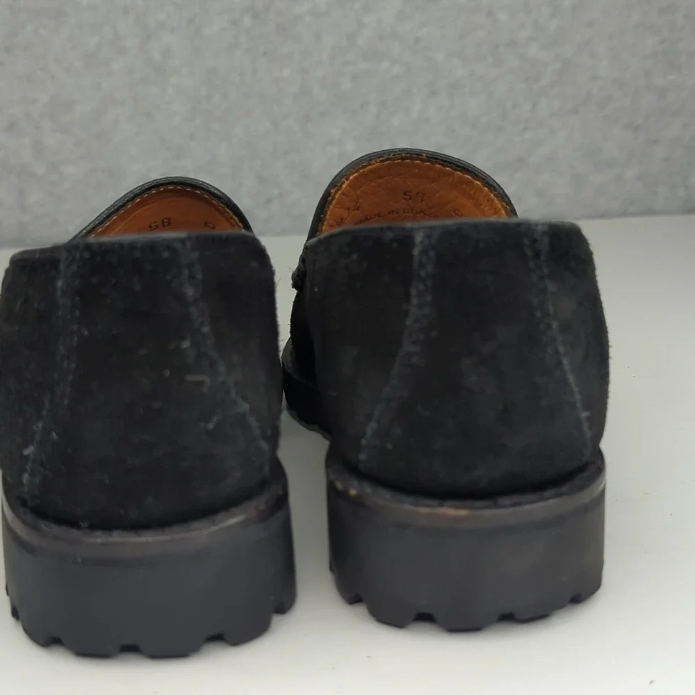 Cole Haan Kids Black Suede Leather Slip On Loafers Comfort Shoes‎ Women's 5